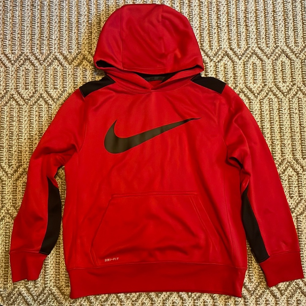 Boys Red & black Nike hoodie size youth Large